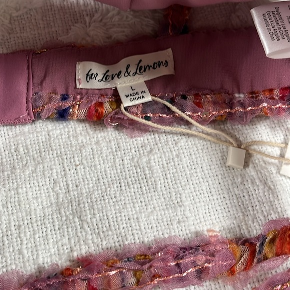 NWT For Love & Lemons Dionne Bra Top Bohemian Vibes Sz M & L Dusty Rose Multi - Picture 15 of 17